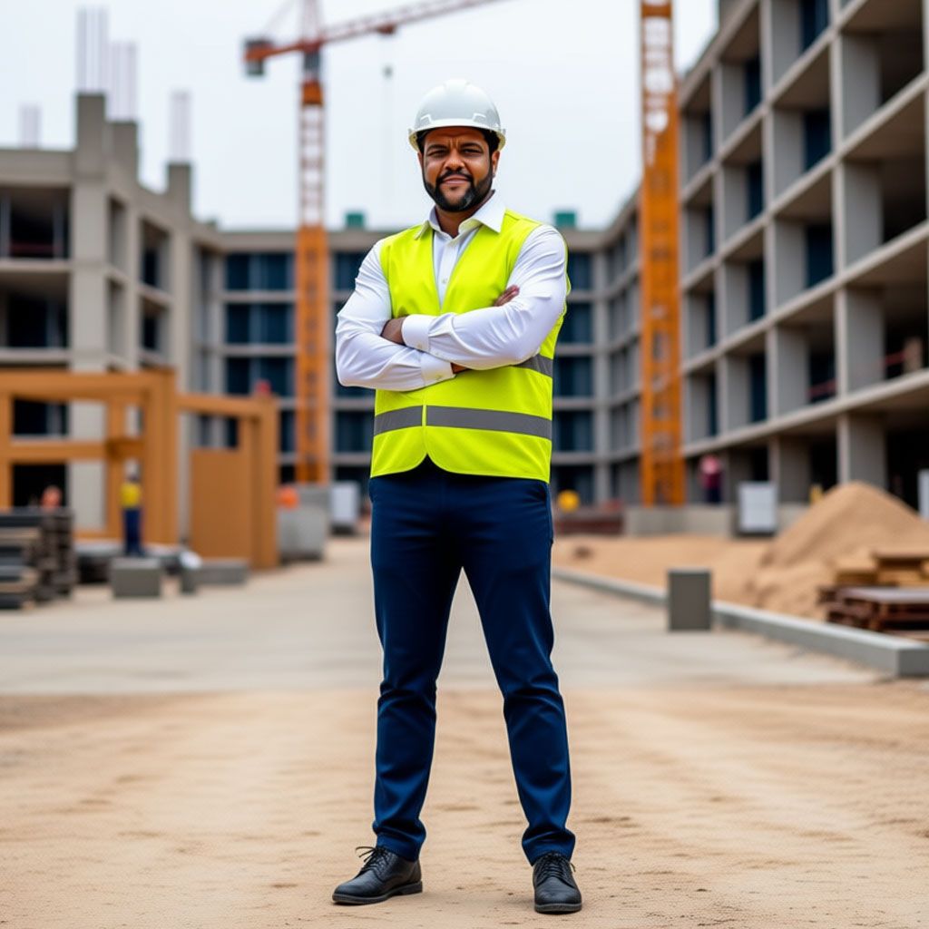 Brandon on a construction site